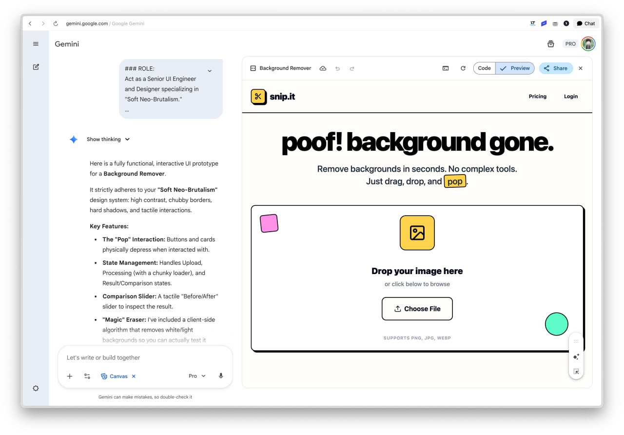 Пример дизайна в стиле Soft Neo-Brutalism